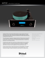 McIntosh MT-10 - Brochure 